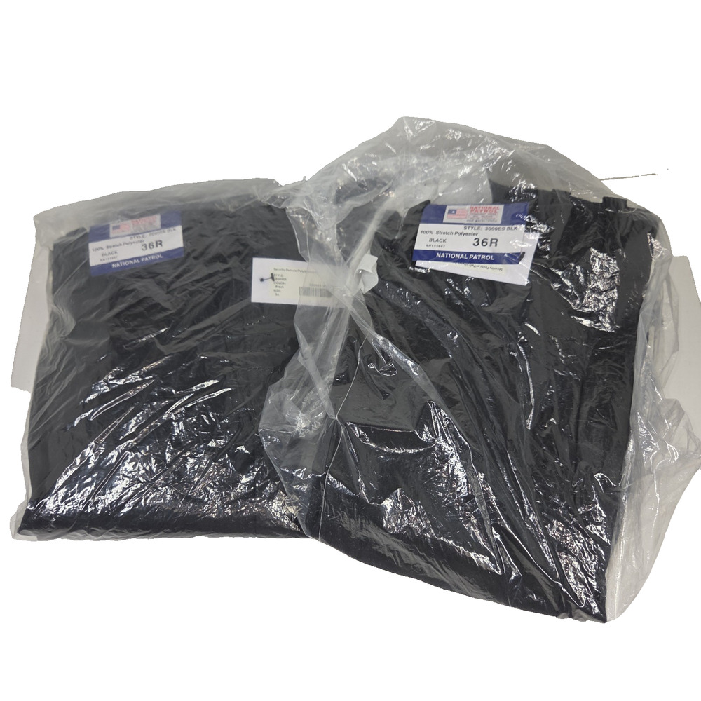 National Patrol Pants Sz 36R Black Polyester Security Workwear NWT